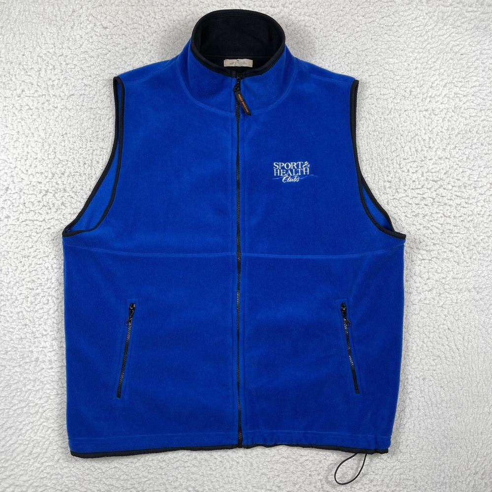 Most Wanted Vest Mens XL Blue Fleece Sport Health Clubs Full Zip Gorpcore Sporty
